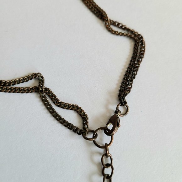 Beautiful vintage bohemian wood and brass chunky pendant/necklace, - Picture 7 of 7